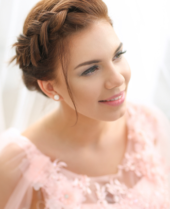 Woman in pink dress